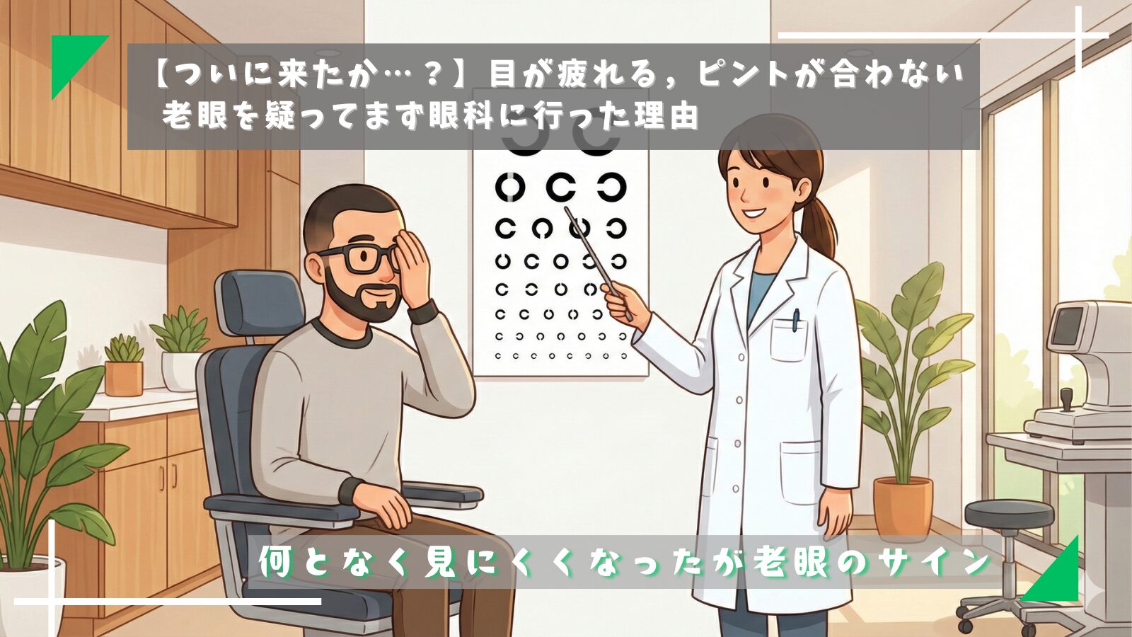 【ついに来たか…？】目が疲れる，ピントが合わない．老眼を疑ってまず眼科に行った理由