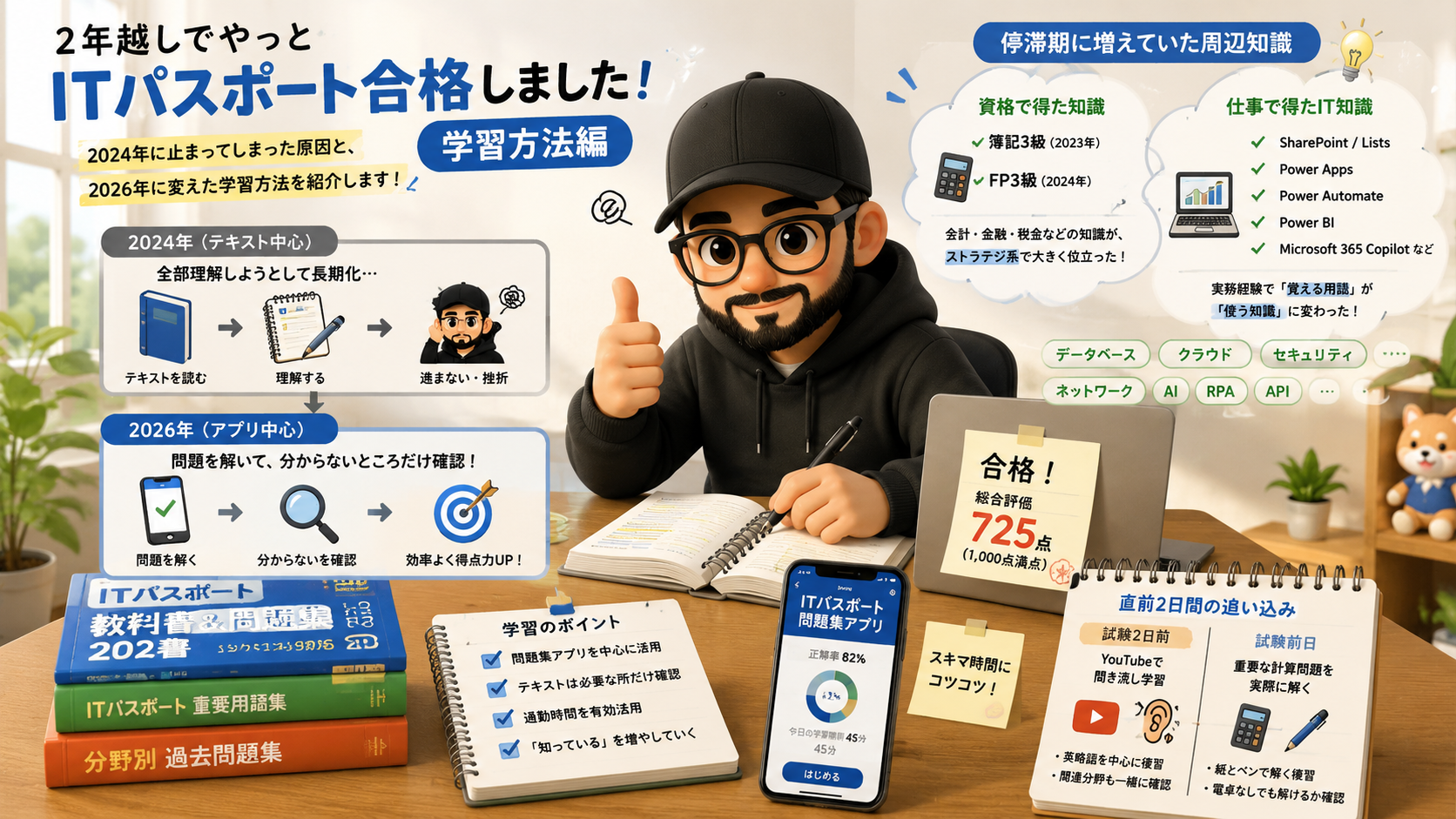 グダグダ勉強していたITパスポート試験に２年越しでやっと合格しました：学習方法編