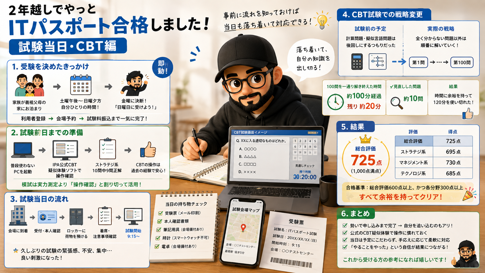 グダグダ勉強していたITパスポート試験に２年越しでやっと合格しました：試験当日・CBT編