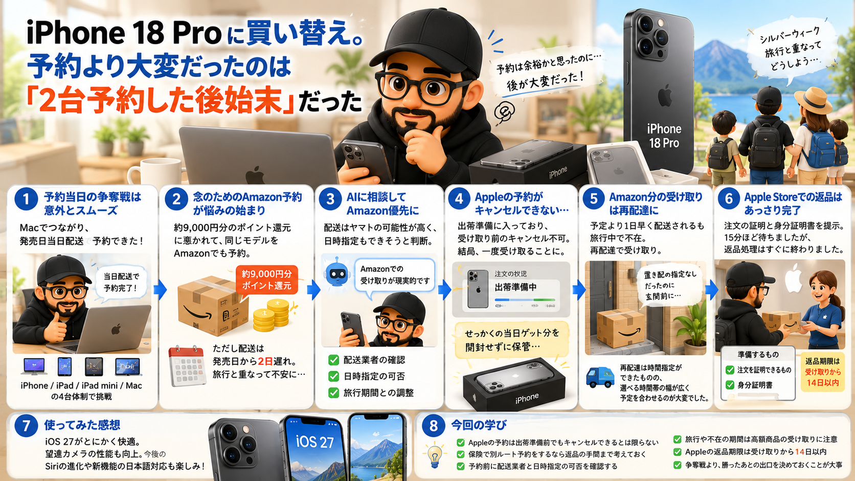 iPhone 18 Pro に買い替え．予約より大変だったのは「2台予約した後始末」だった